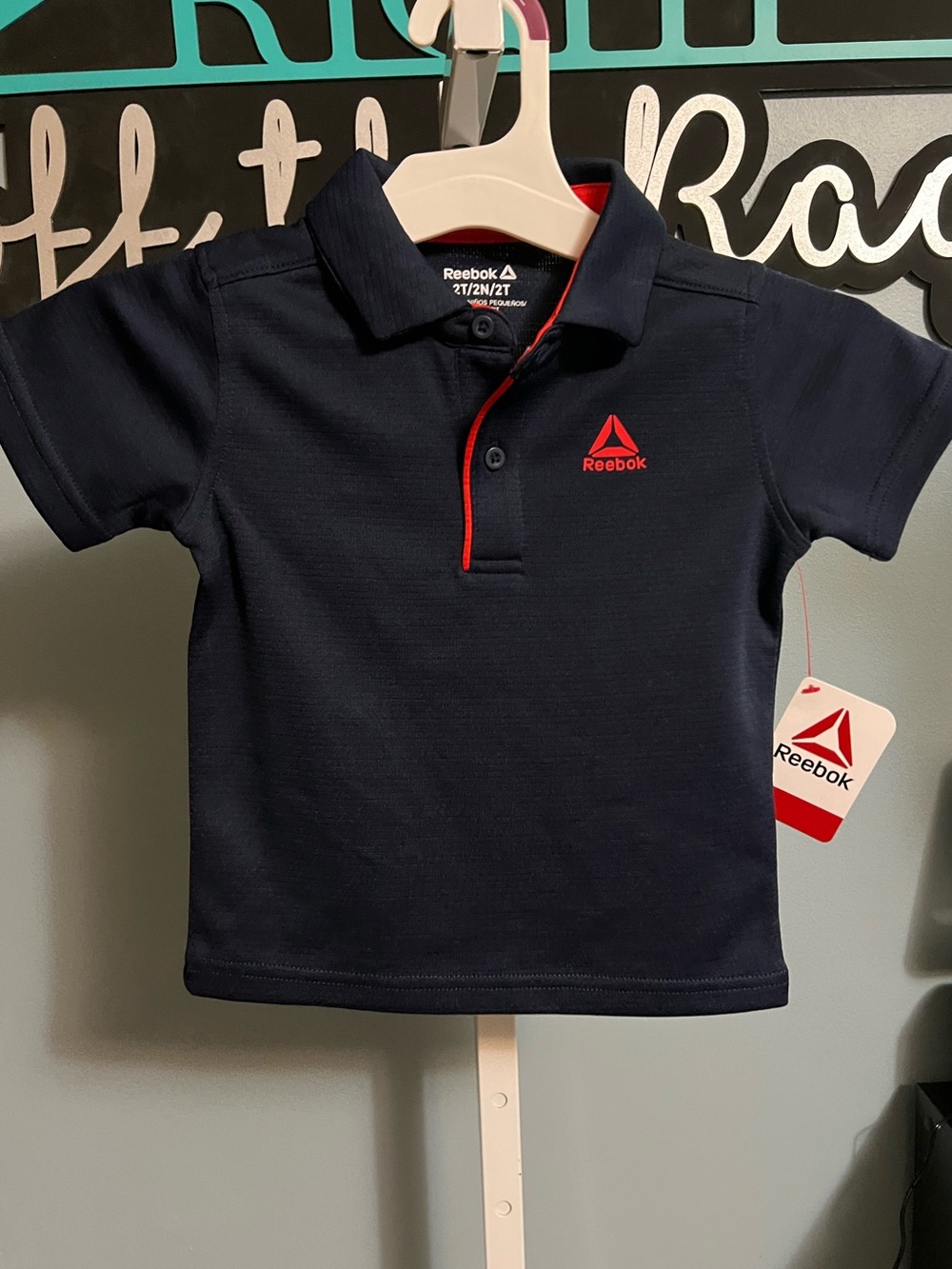 Reebok Boys Navy Polo Shirt with Red Trim NWT 2T